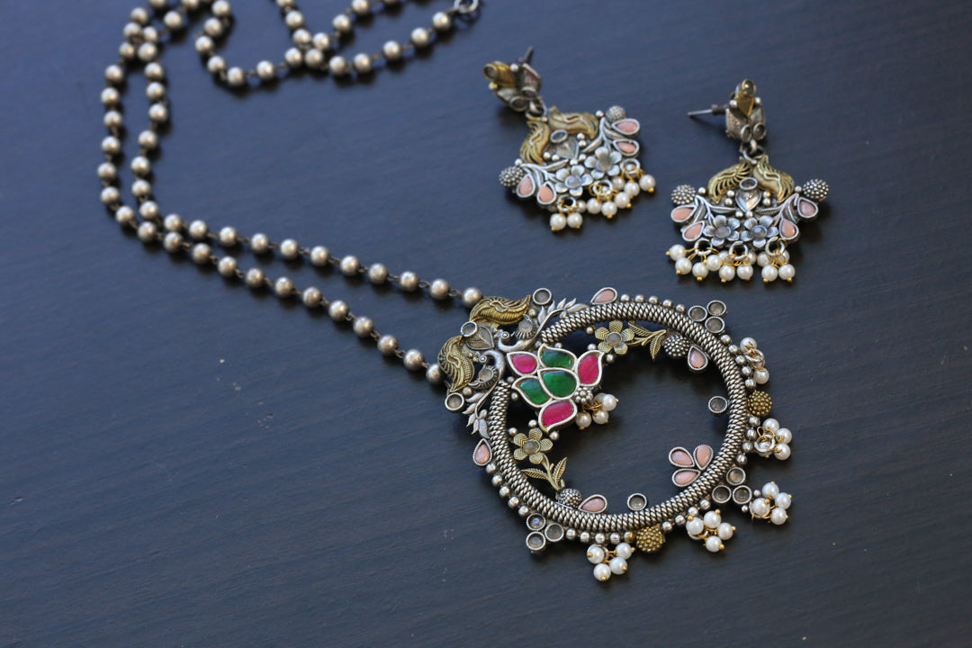 Oxidized Multi Necklace Set