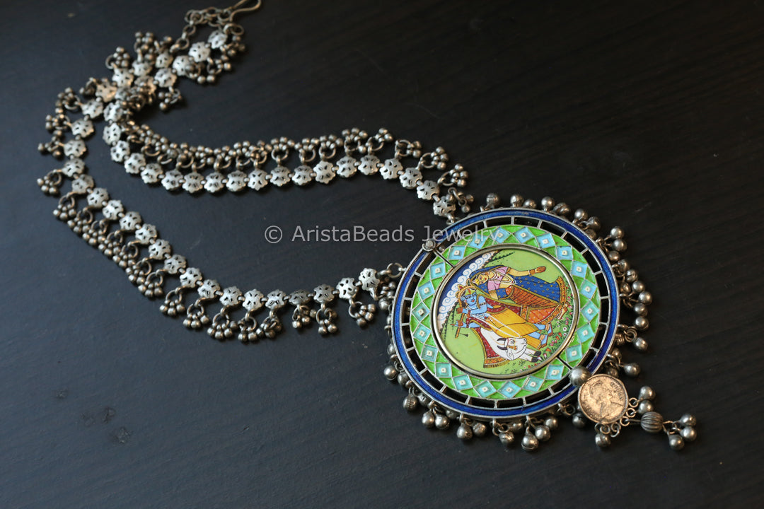 Oxidized Hand-Painted & Enamel Necklace - Style 8