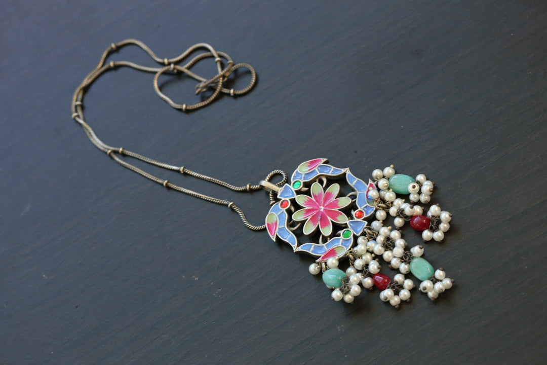 Oxidized Enamel Necklace - Style 1