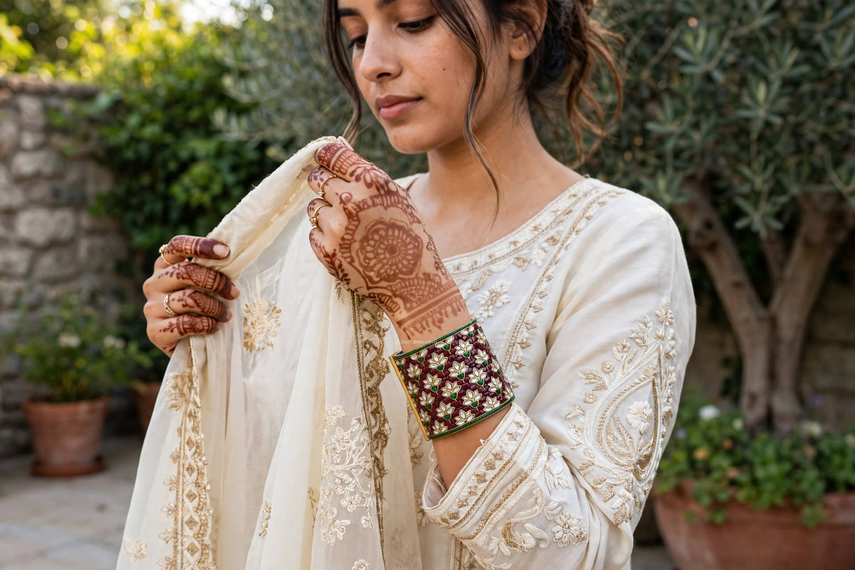 Yuvrani Designer Jadau Kundan Bangle (Openable)