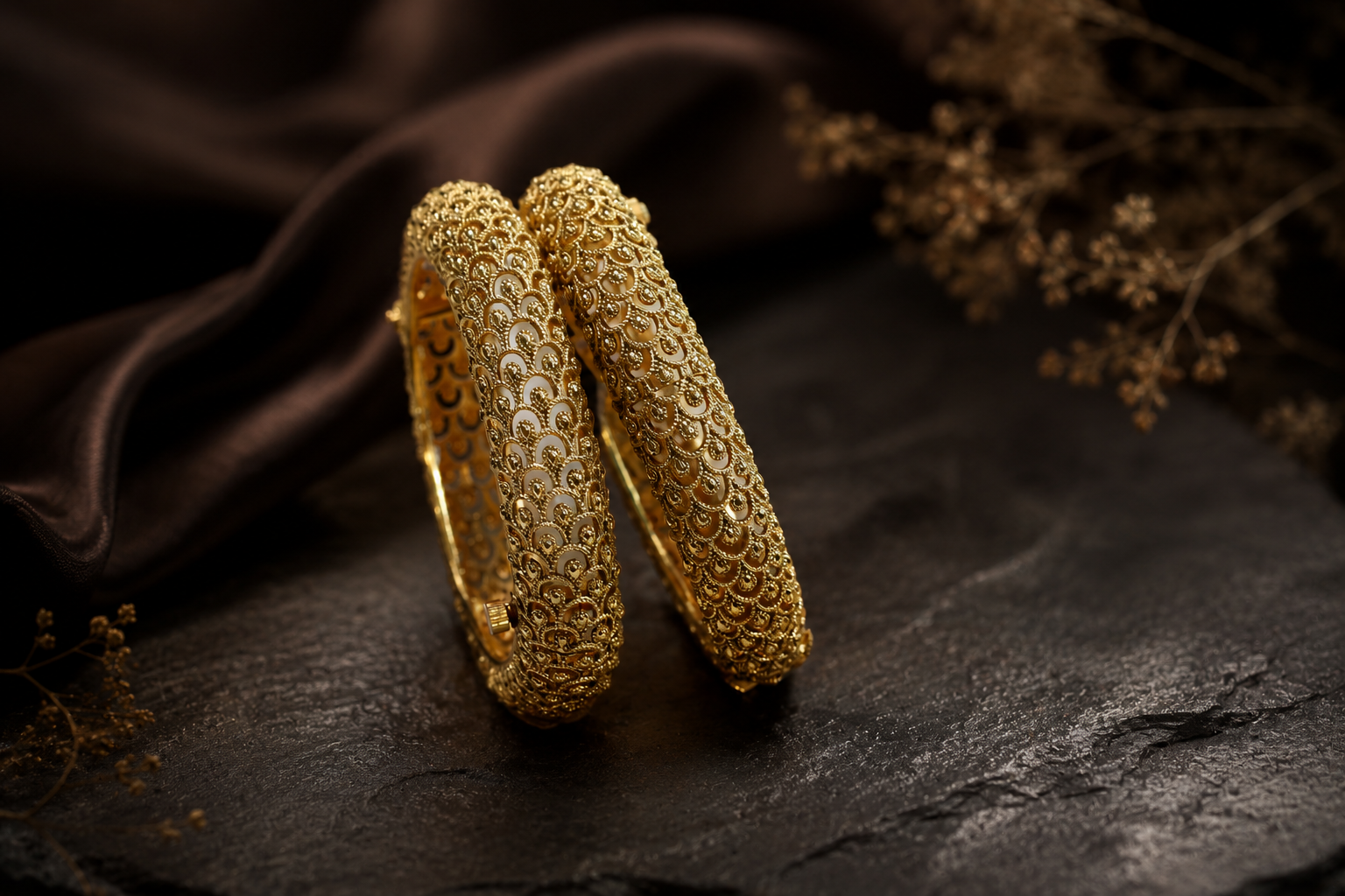 Gold Plated Bangles (Openable 2.4)
