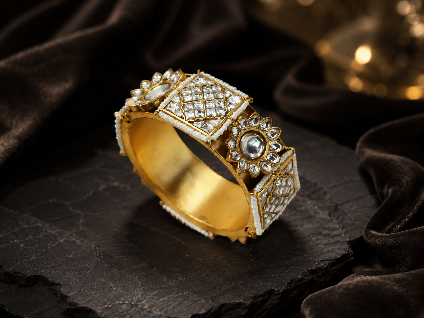 Maithili Takkar Jadau Kundan Bangle (2.4 Openable) - Single