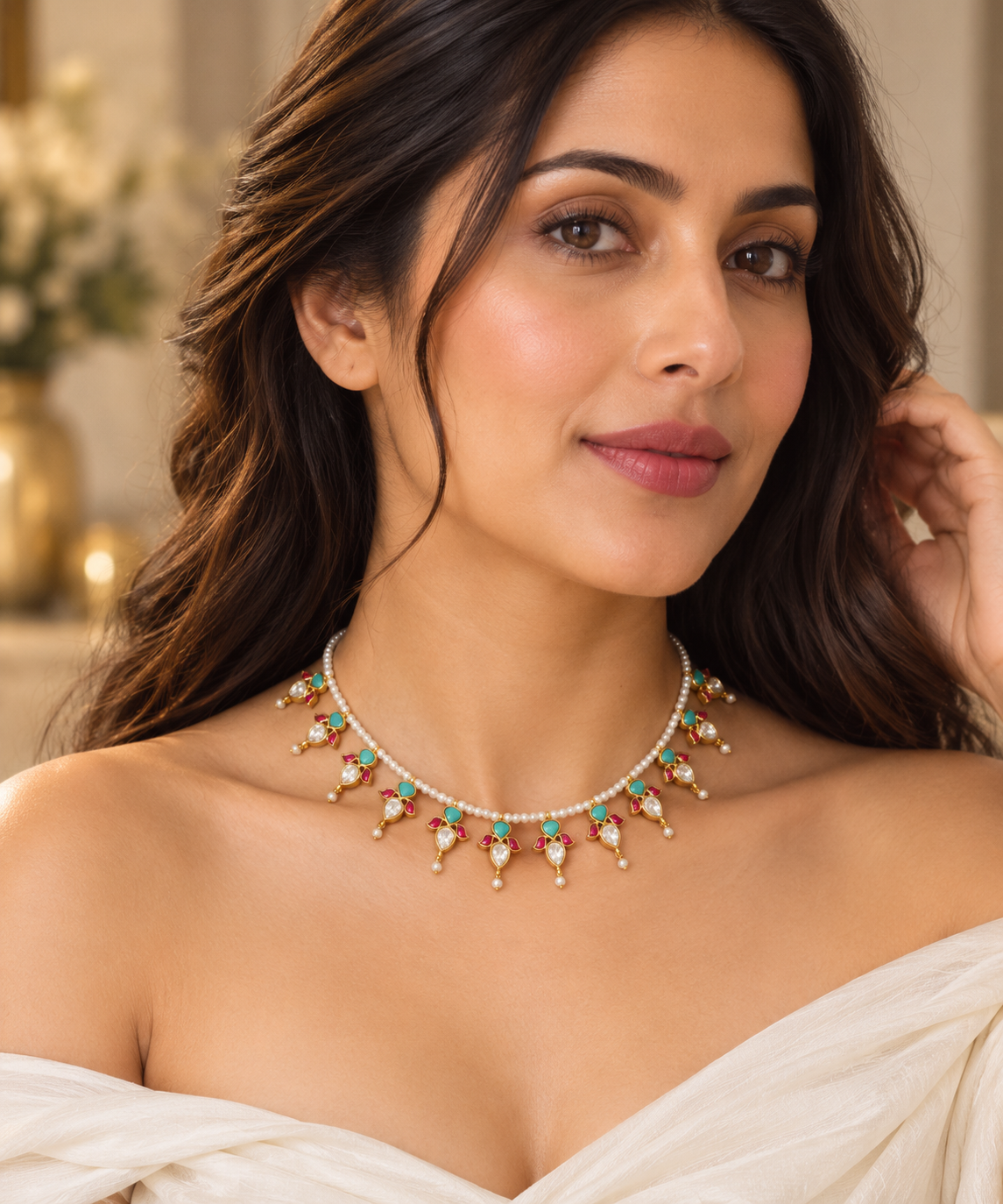 Devi Turquoise Kundan Necklace Set