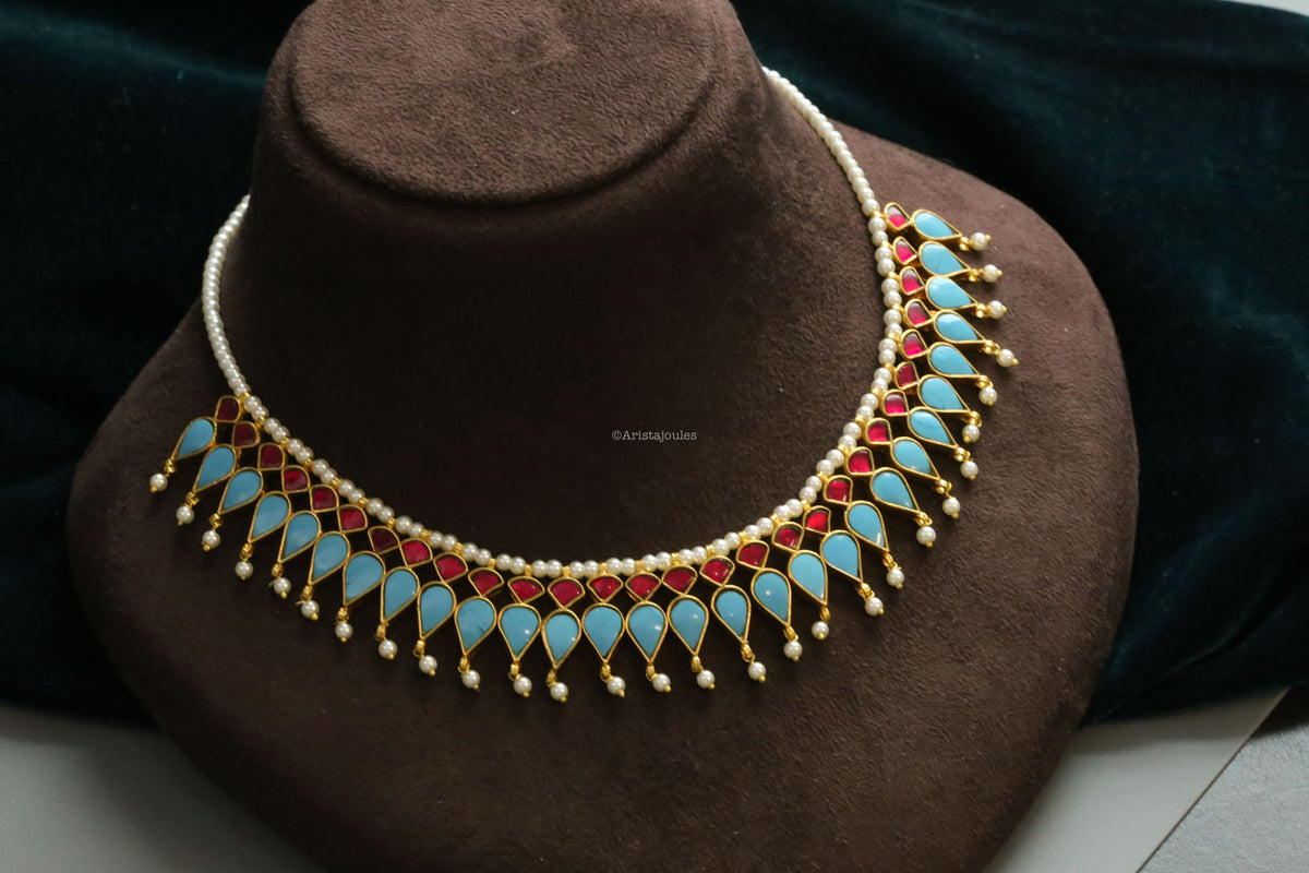 Nishi Turquoise Kundan Necklace Set