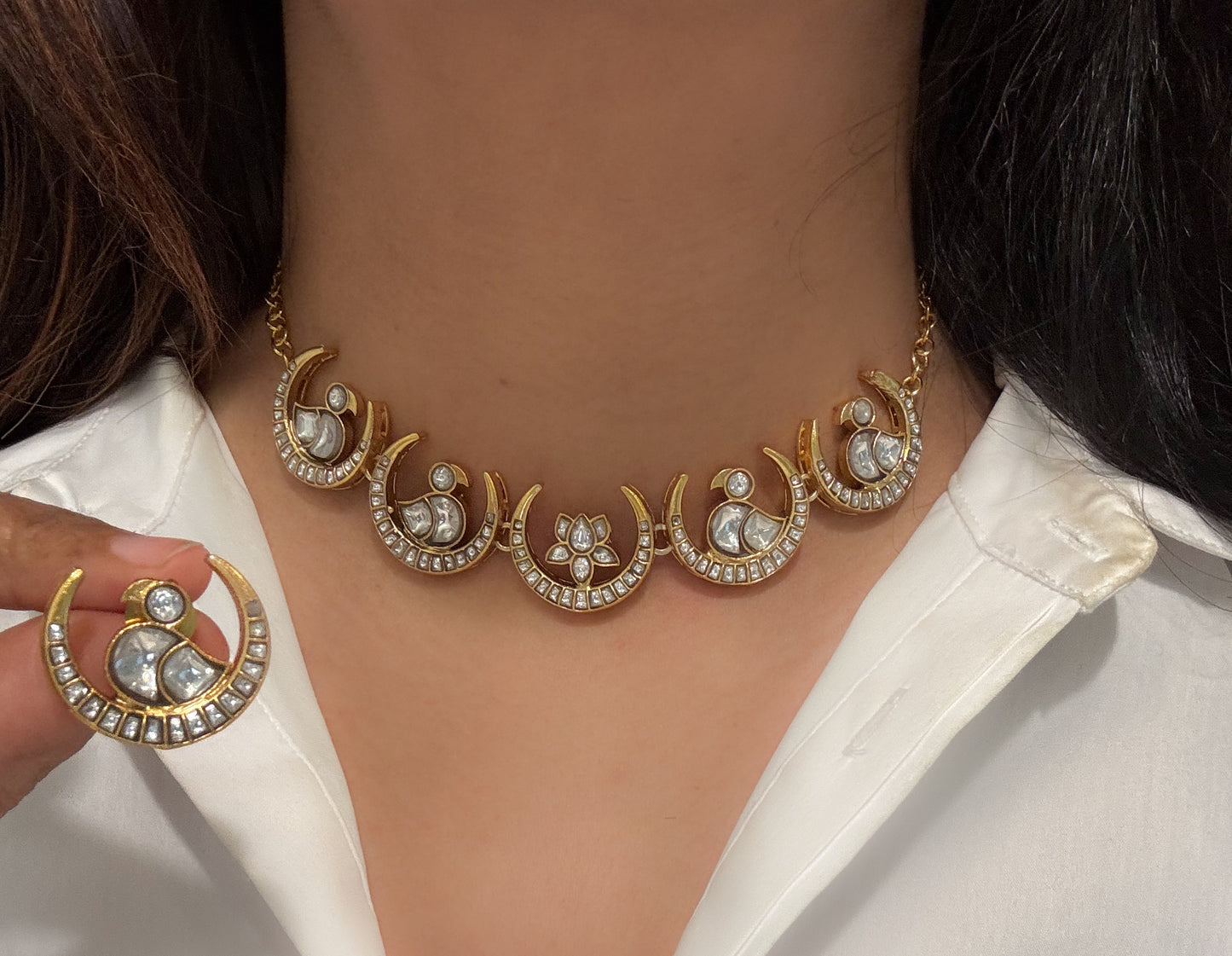 Chand Lotus  Kundan Jadau Choker Set