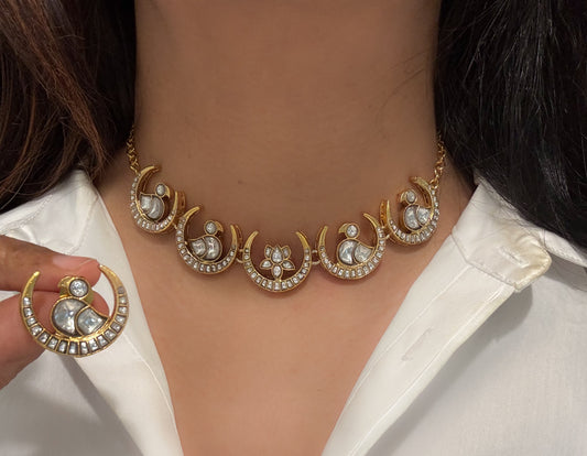 Chand Lotus  Kundan Jadau Choker Set