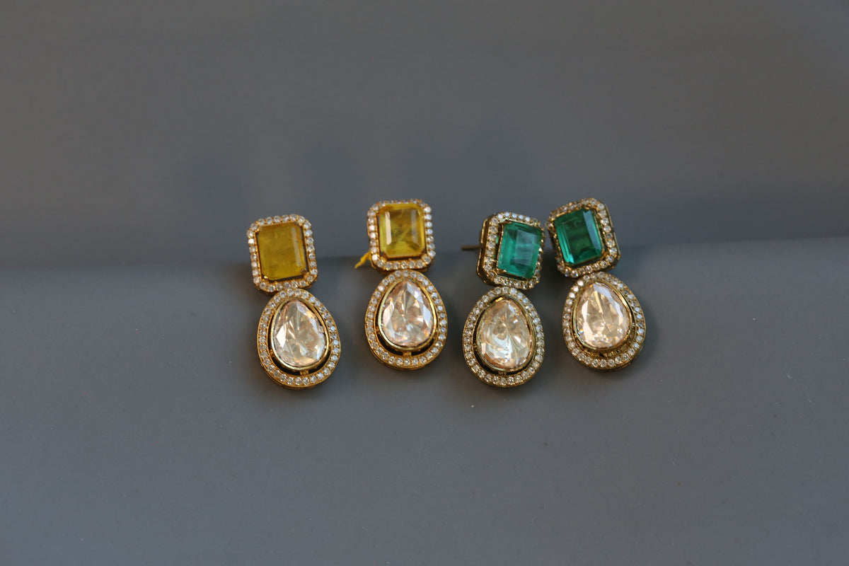 Remya LV polki Doublet Earrings