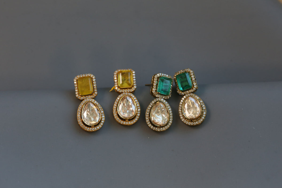 Remya LV polki Doublet Earrings