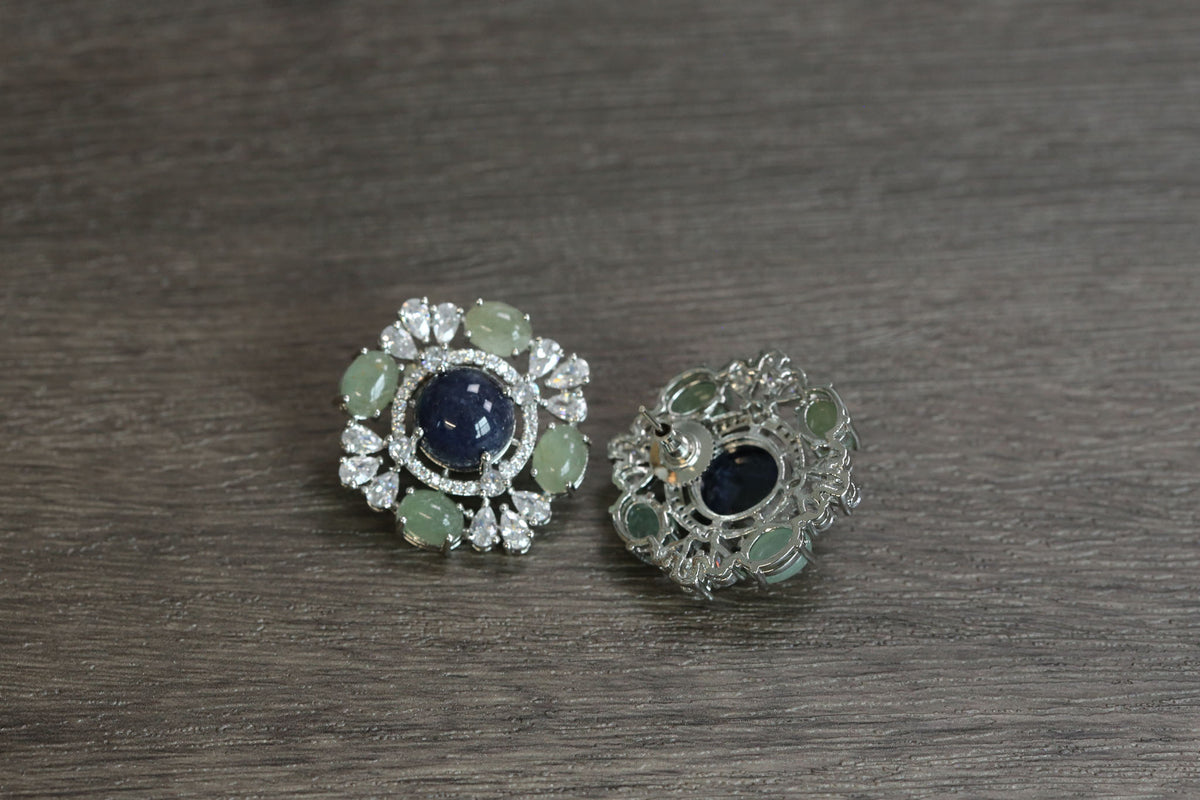 Shruti Semiprecious Studs - Lapis & Fluorite