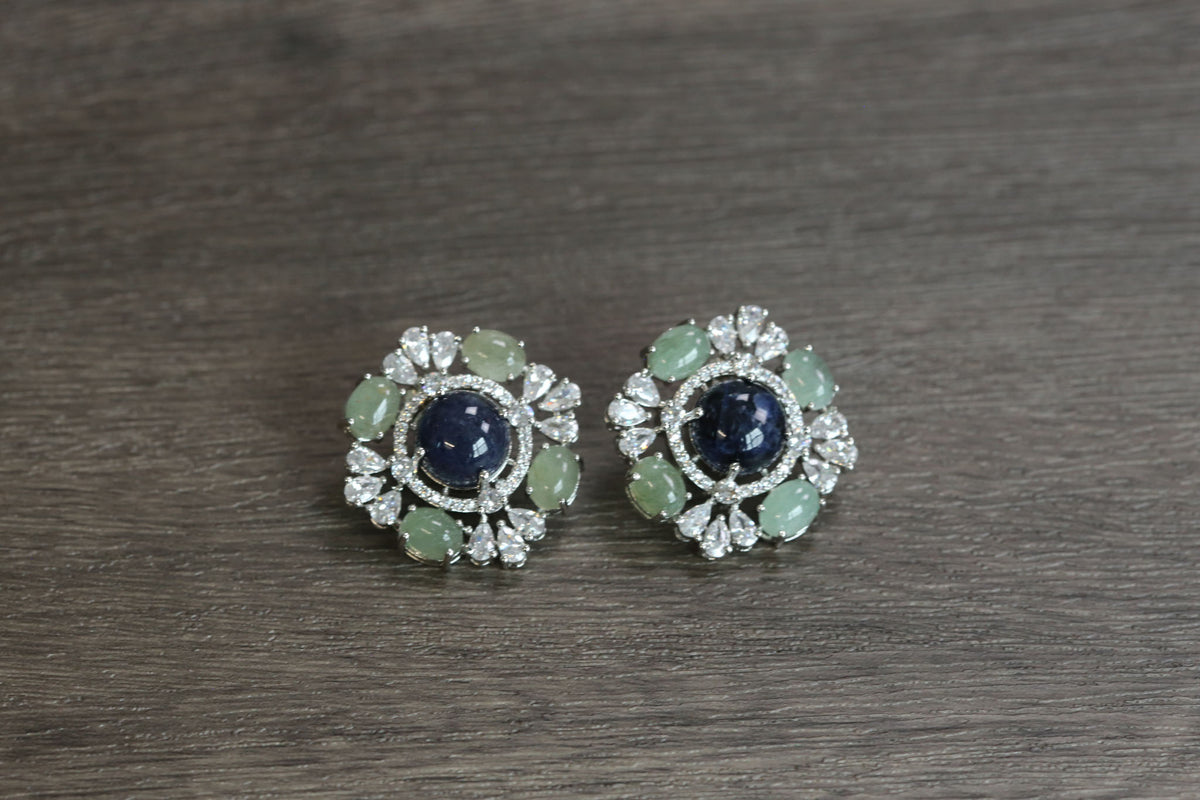 Shruti Semiprecious Studs - Lapis & Fluorite