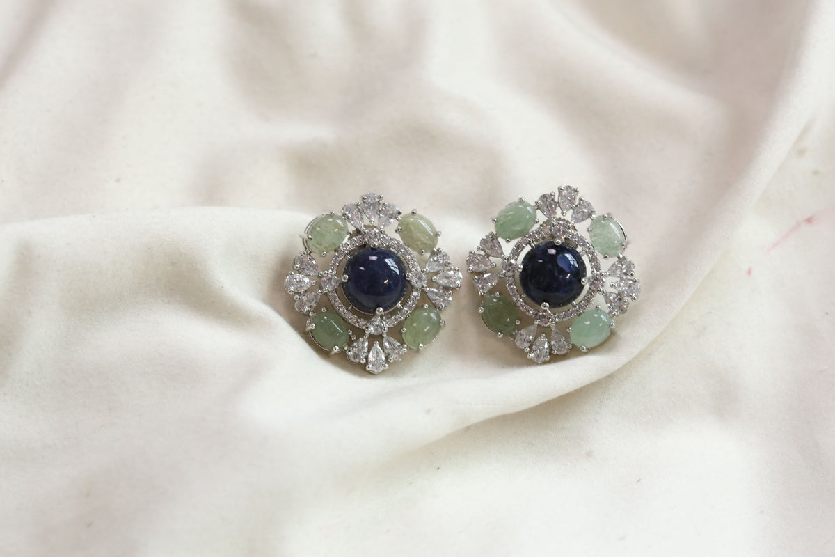 Shruti Semiprecious Studs - Lapis & Fluorite