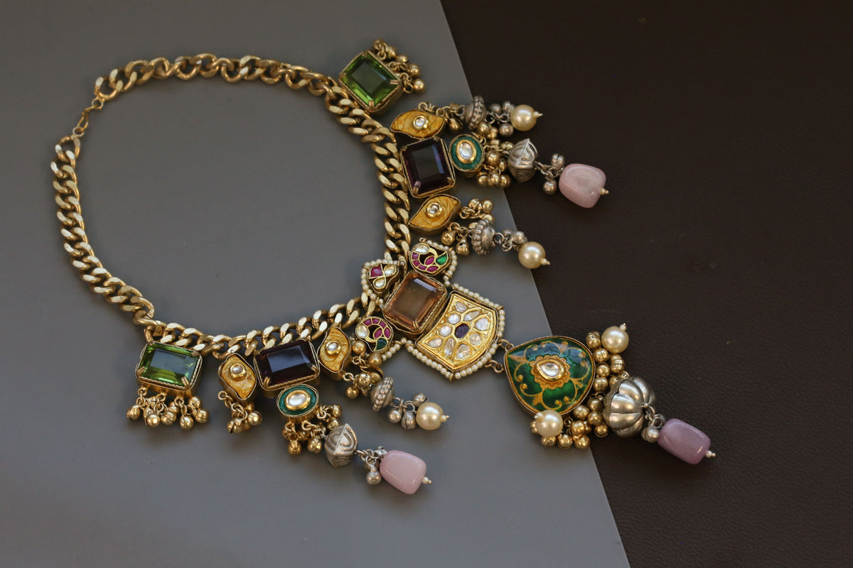 Fusion Kundan & Doublet Necklace- Color 3