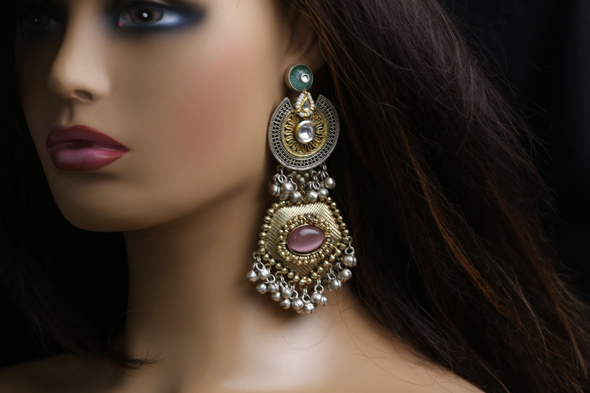 Dual Tone Fusion Earrings - Mint