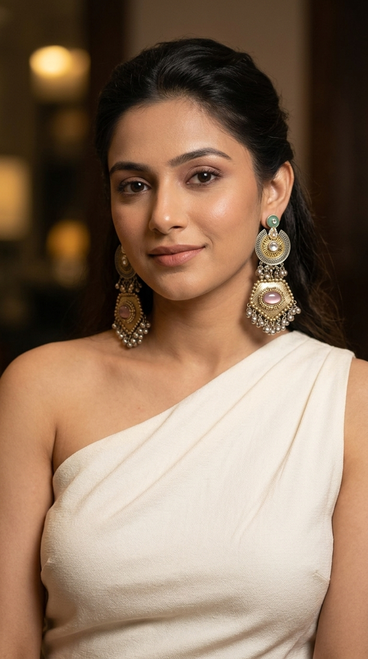 Dual Tone Fusion Earrings - Mint