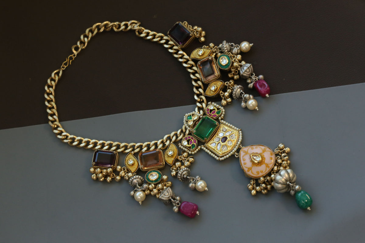 Fusion Kundan & Doublet Necklace- Color 2