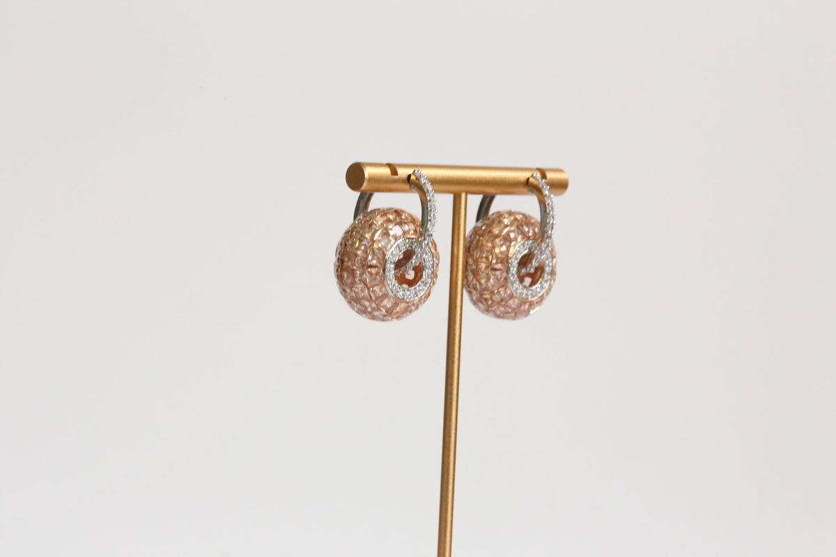 Premium Invisible Setting Hoops - Peach