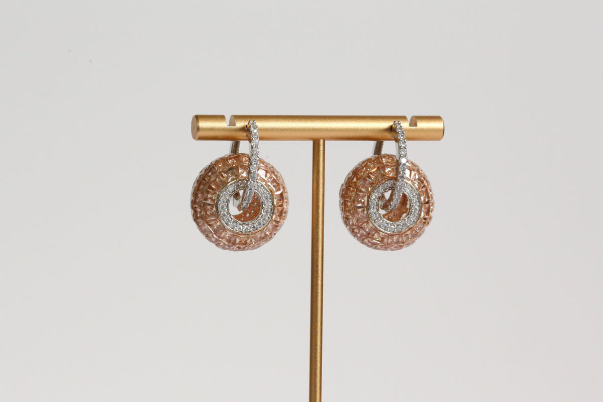 Premium Invisible Setting Hoops - Peach