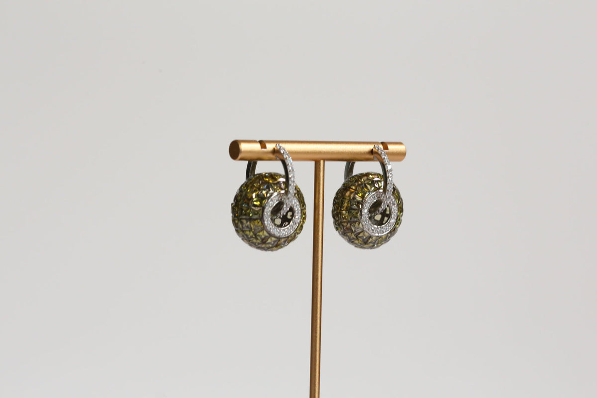 Premium Invisible Setting Hoops - Olive