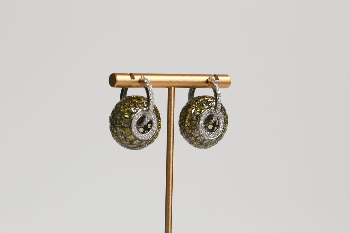 Premium Invisible Setting Hoops - Olive