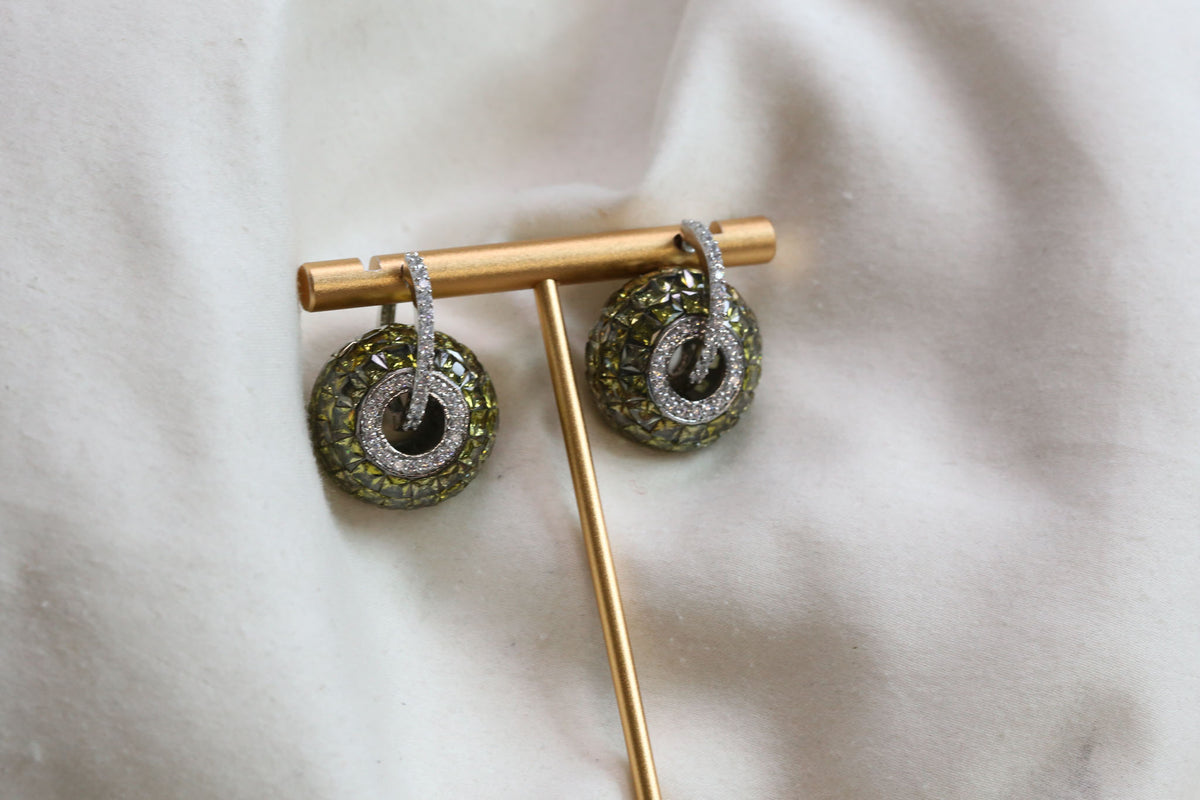 Premium Invisible Setting Hoops - Olive