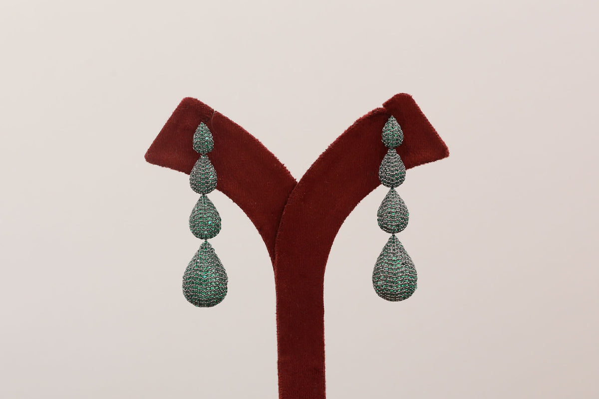 Ishika Victorian Earrings - Green