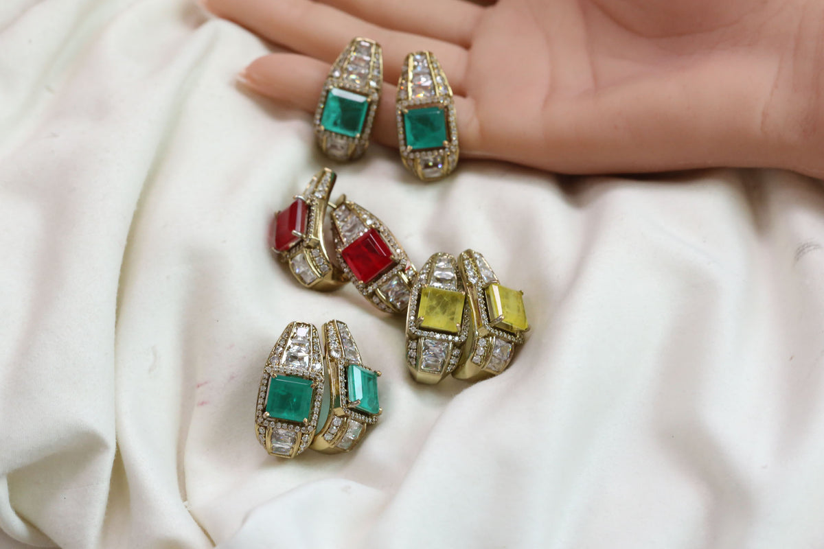Premium CZ Doublet Hoops - Colors Available