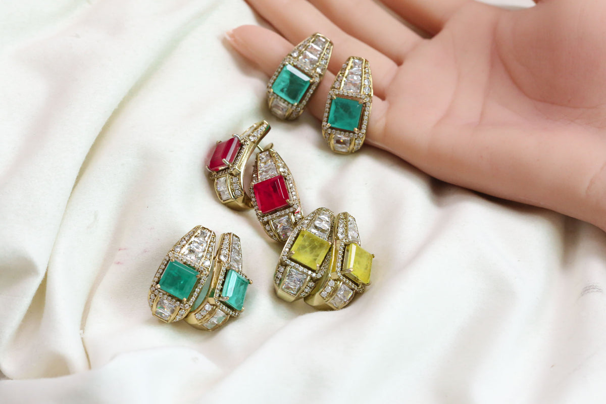 Premium CZ Doublet Hoops - Colors Available