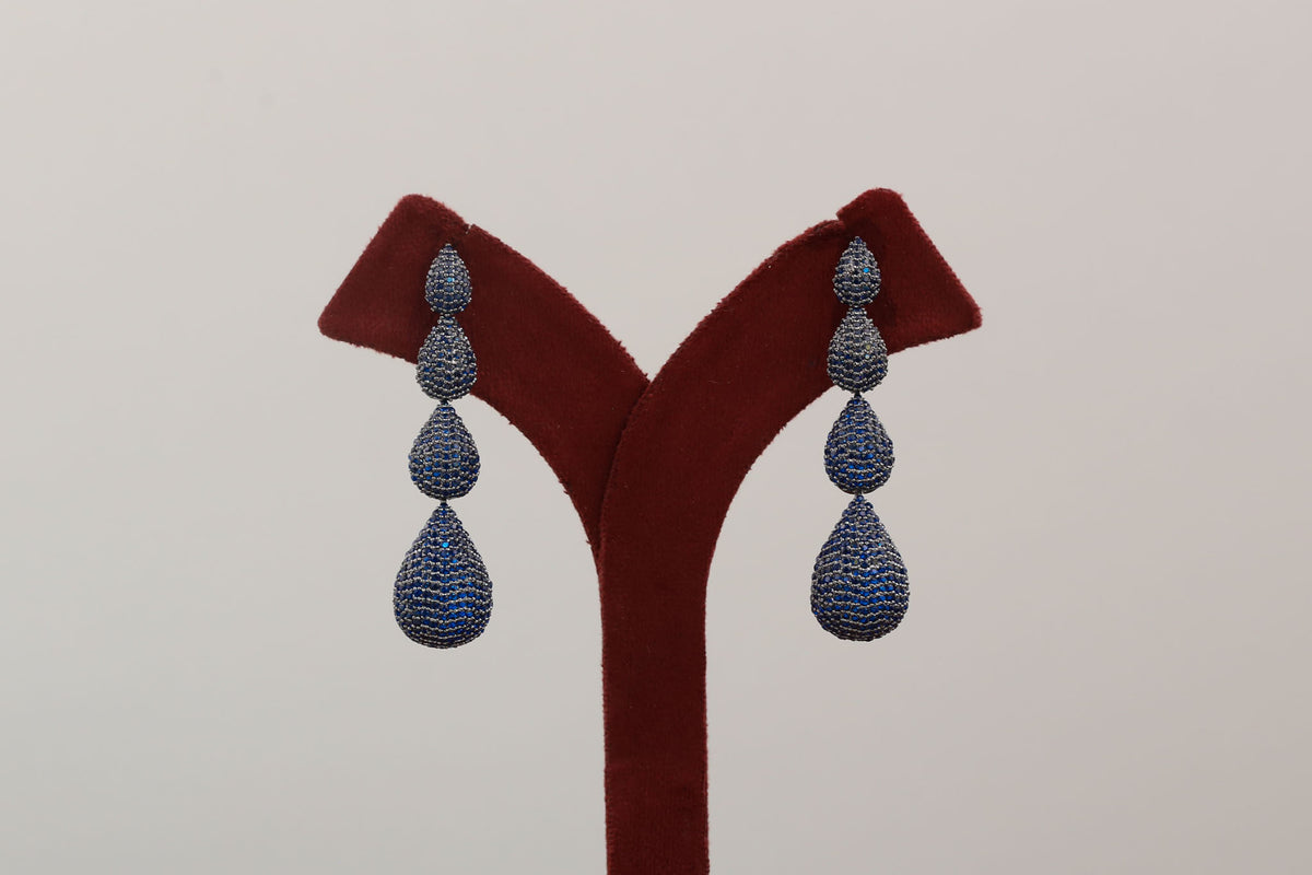Ishika Victorian Earrings - Blue