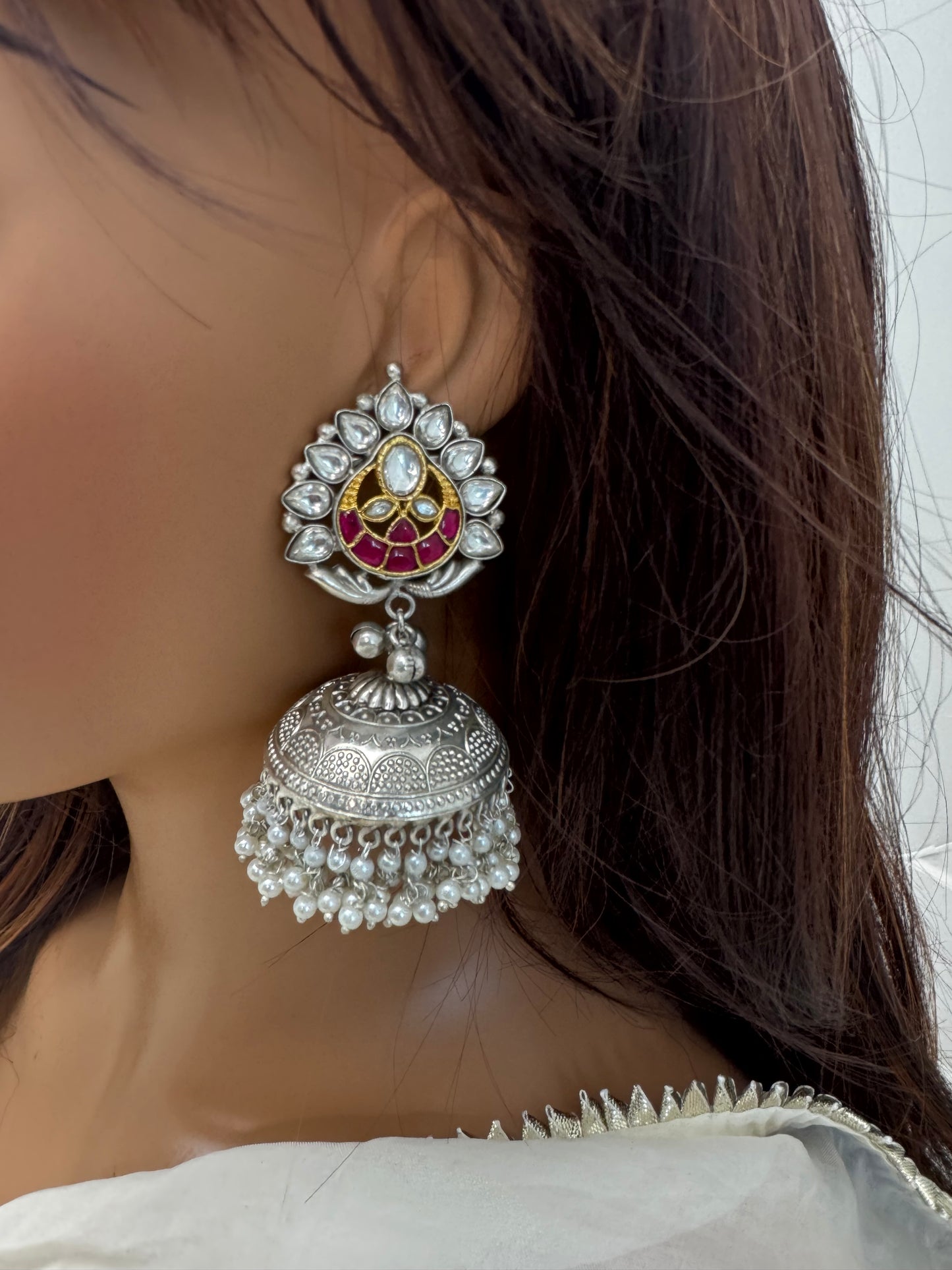 Large Fusion Kundan Jhumka (101-15)