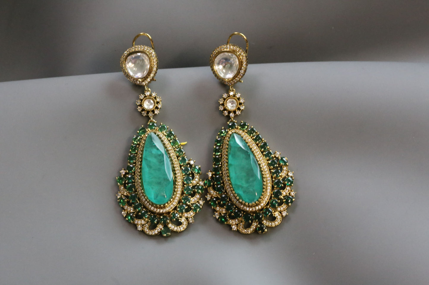 Long Premium Polki & Doublet Earrings