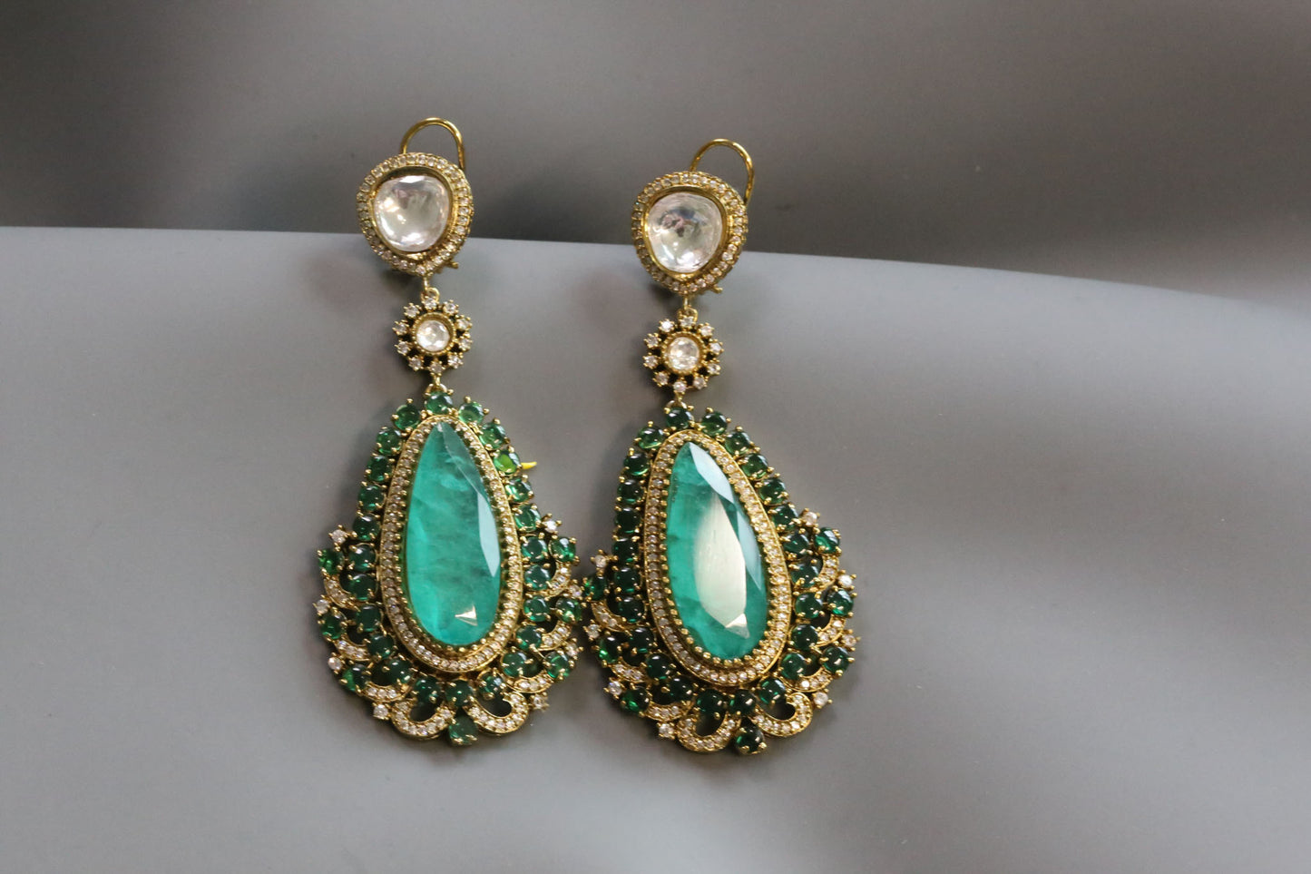 Long Premium Polki & Doublet Earrings
