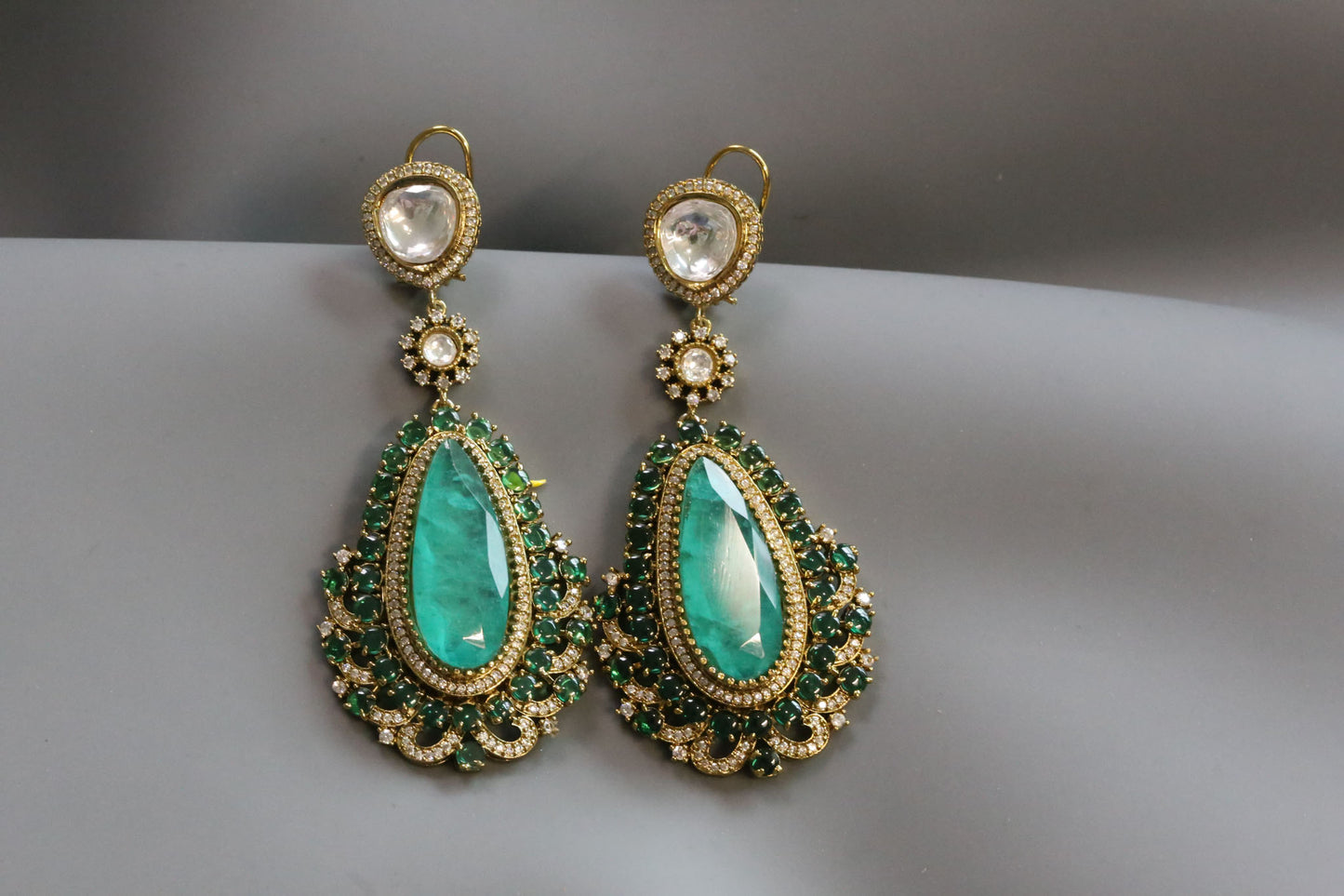 Long Premium Polki & Doublet Earrings