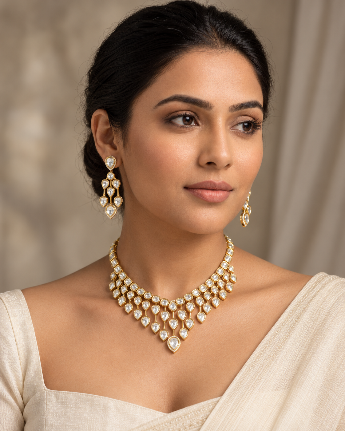 Jharna Uncut Polki Necklace Set