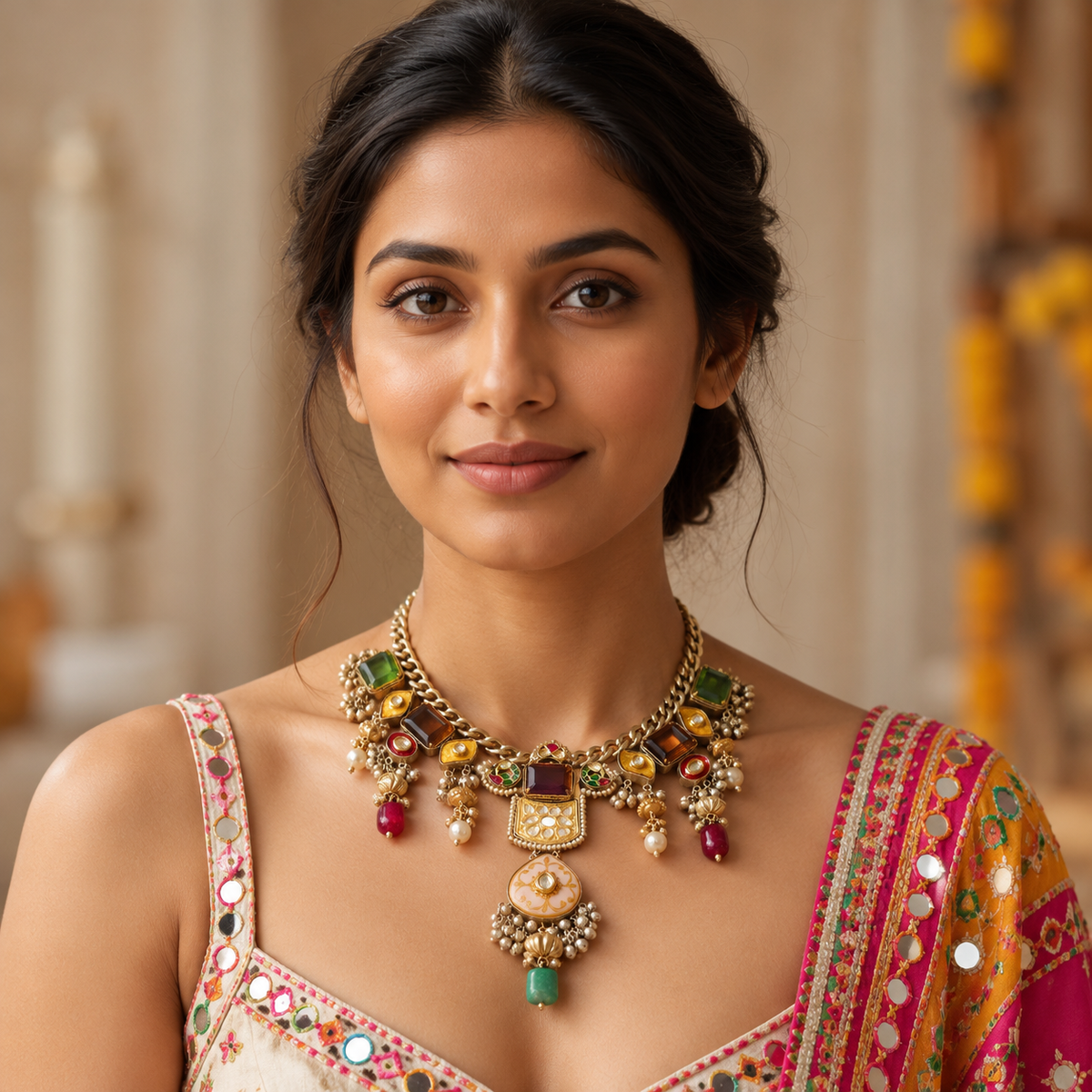 Fusion Kundan & Doublet Necklace- Color 1
