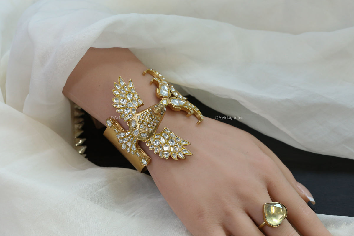 Garuda Designer Jadau Kundan Cuff (adjustable)