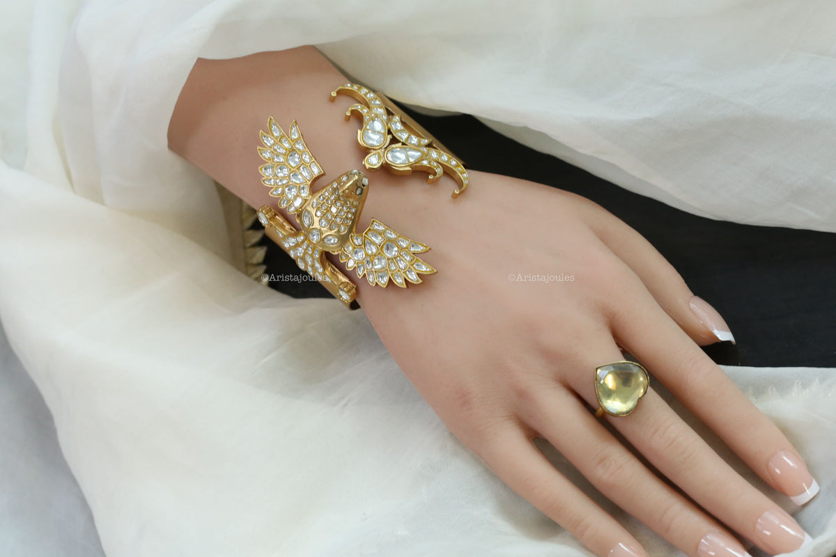 Garuda Designer Jadau Kundan Cuff (adjustable)