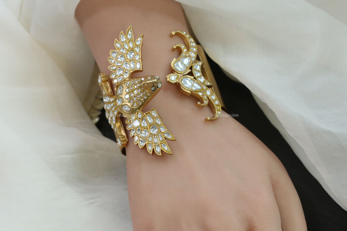 Garuda Designer Jadau Kundan Cuff (adjustable)