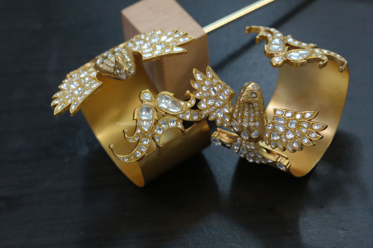 Garuda Designer Jadau Kundan Cuff (adjustable)