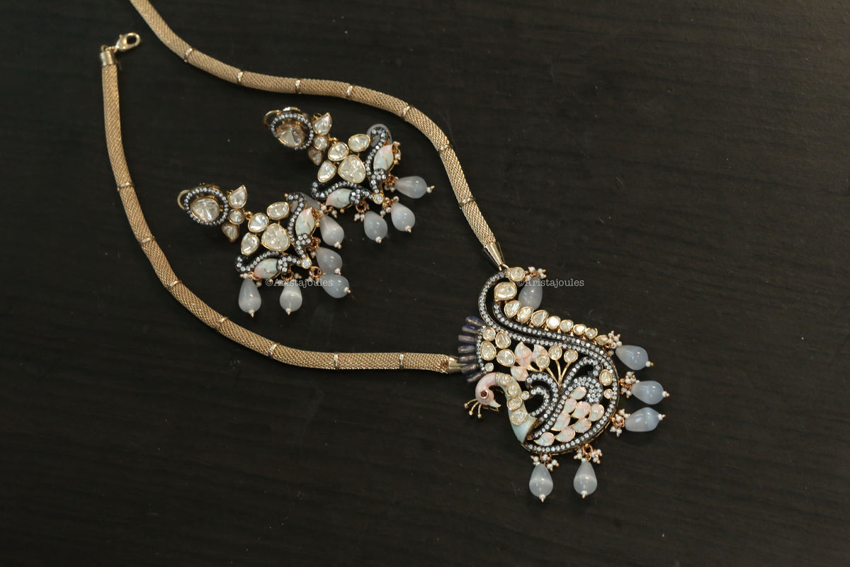 Yashika Enamel & LV Moissanite Set - Gray