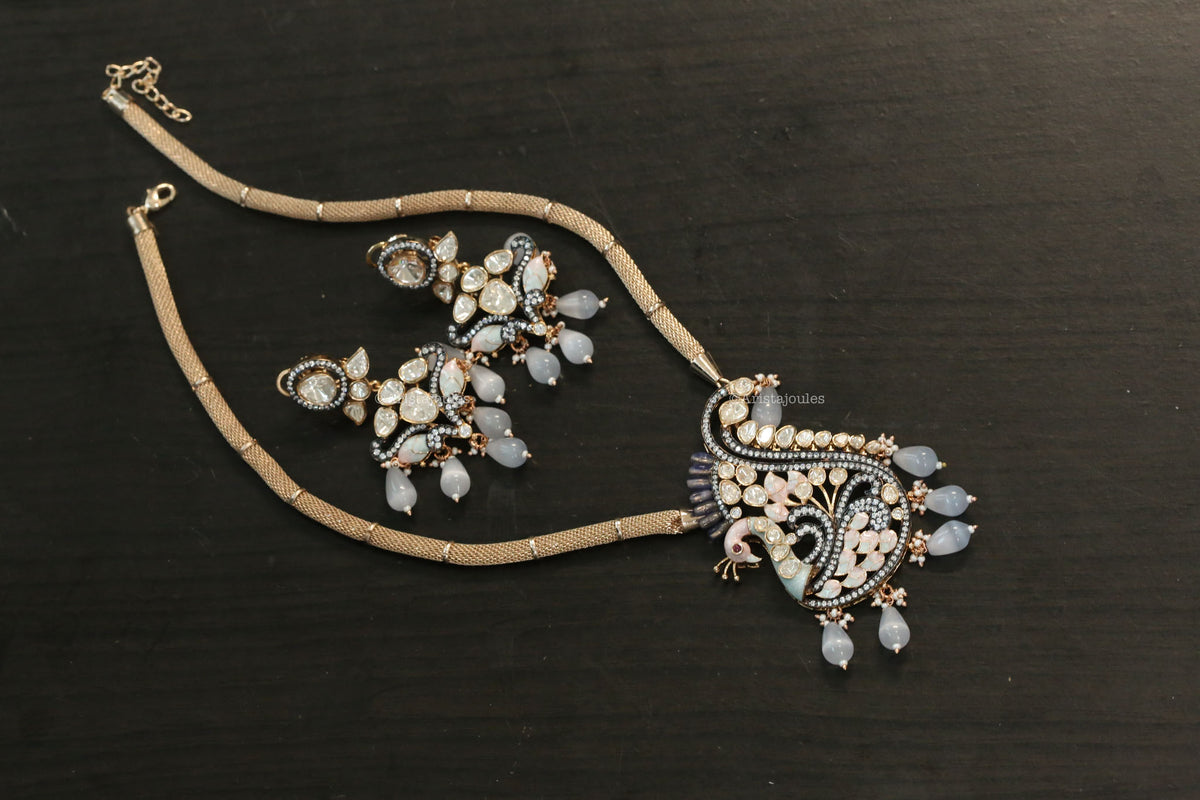Yashika Enamel & LV Moissanite Set - Gray