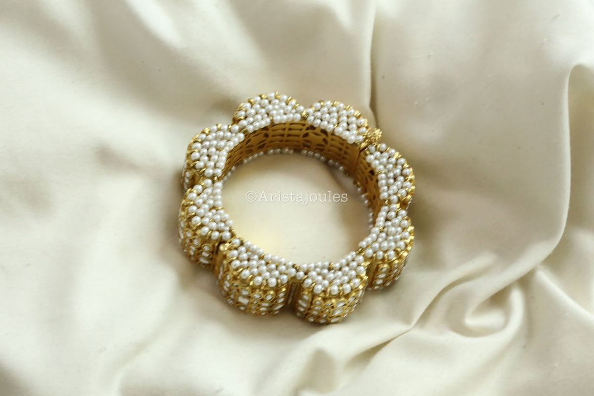 Poornima Vintage Gold Designer Bangle (Openable) - 2.4