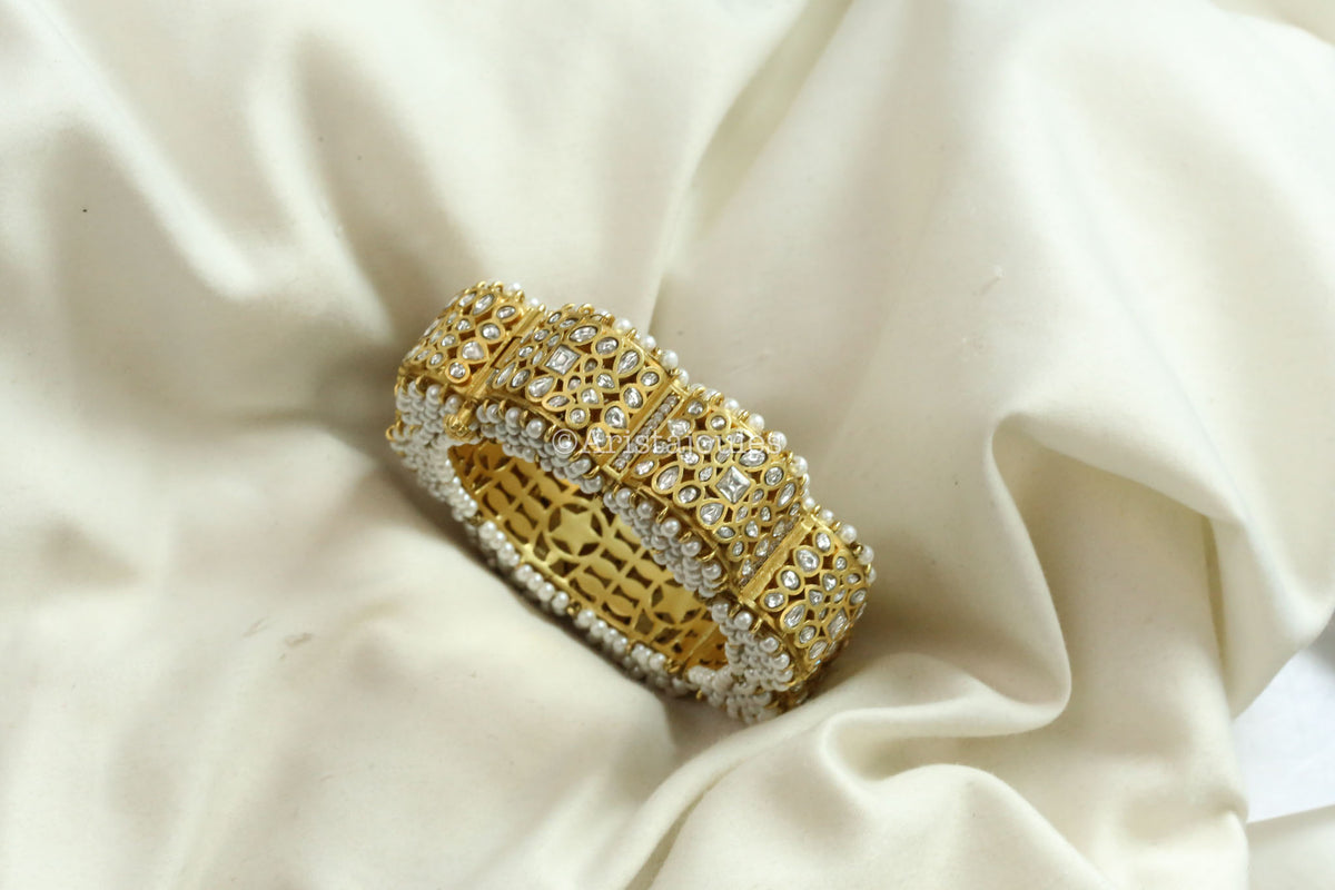 Poornima Vintage Gold Designer Bangle (Openable) - 2.4