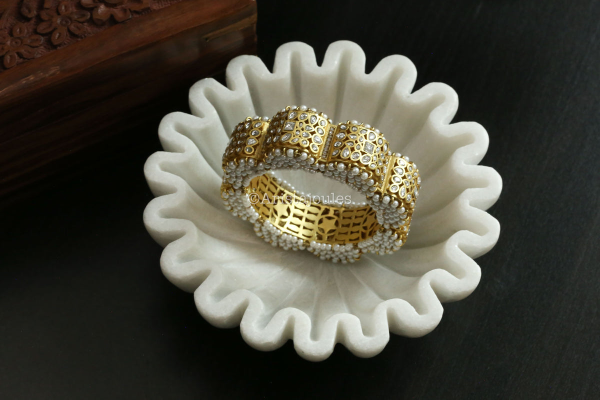 Poornima Vintage Gold Designer Bangle (Openable) - 2.4