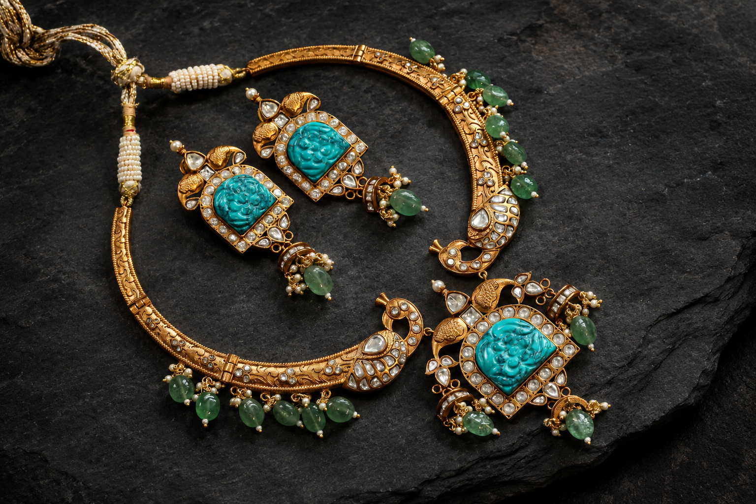 Amrapaali Hasli Necklace Set - Turquoise