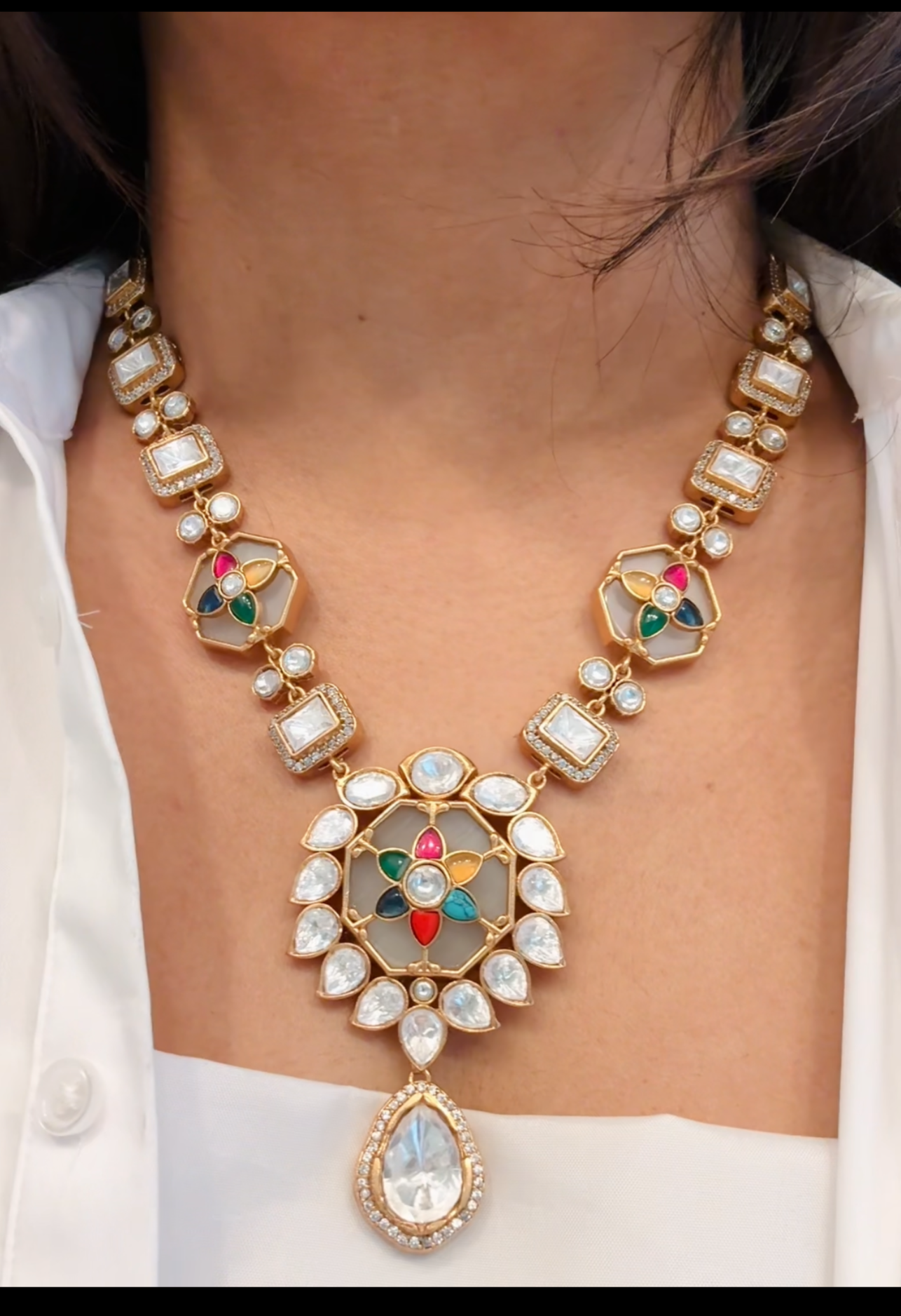 Premium Inlay Work & Uncut Kundan Set (ABJ-N101-88)
