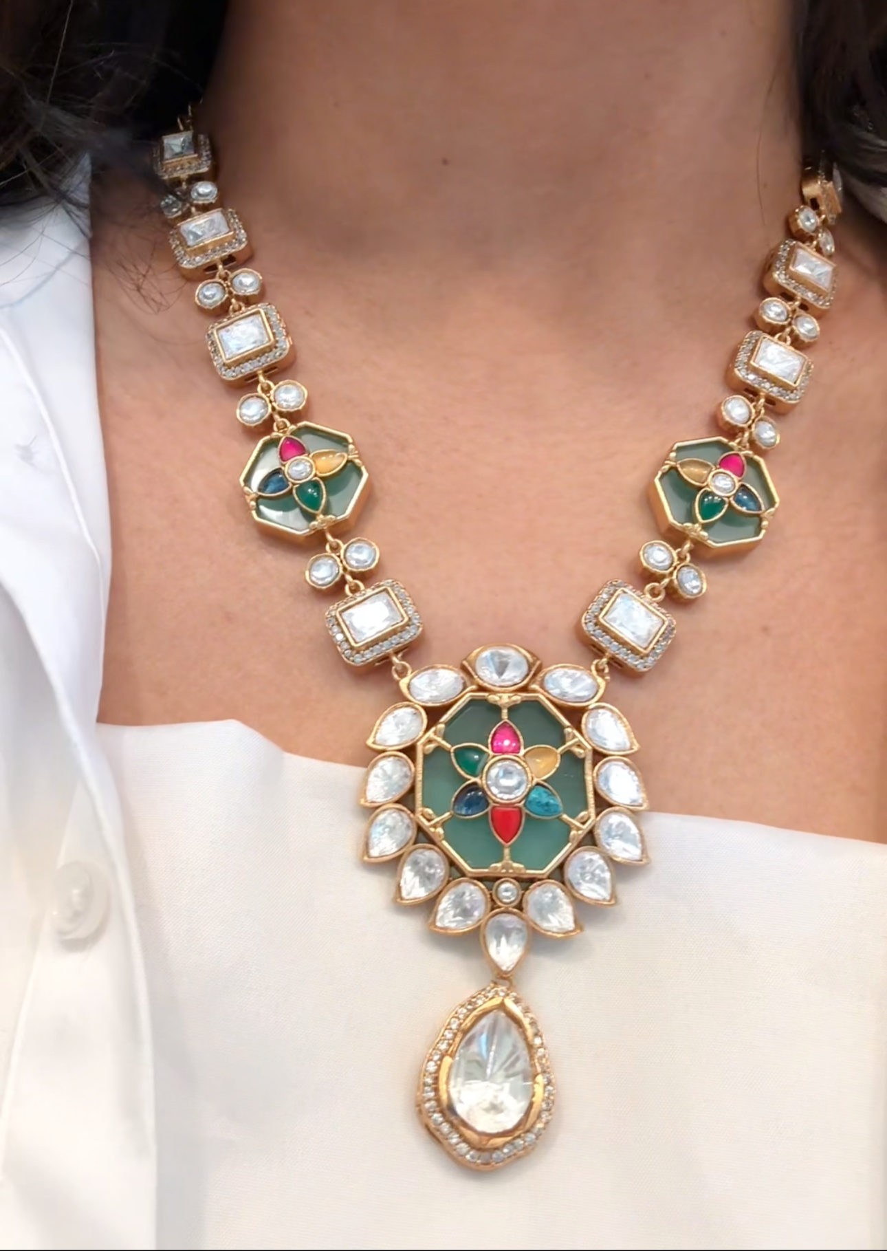 Premium Inlay Work & Uncut Kundan Set (ABJ-N101-89)