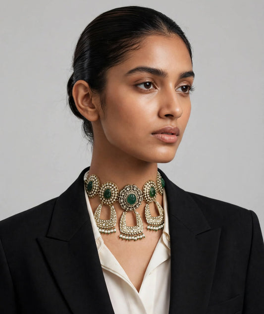 Sunaina  Vintage Kundan Statement Necklace Set
