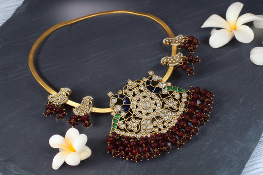 Swati Vintage Gold Jadau Hasli Necklace Set