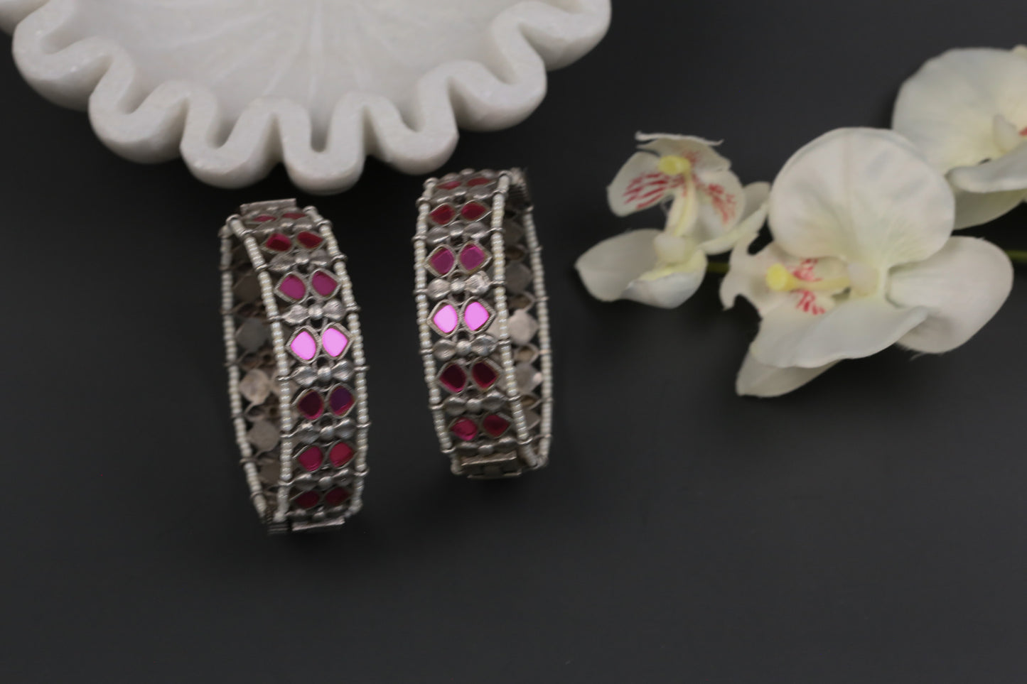 Rajasthani Glass Bangles -Pink( 2.4 openable)