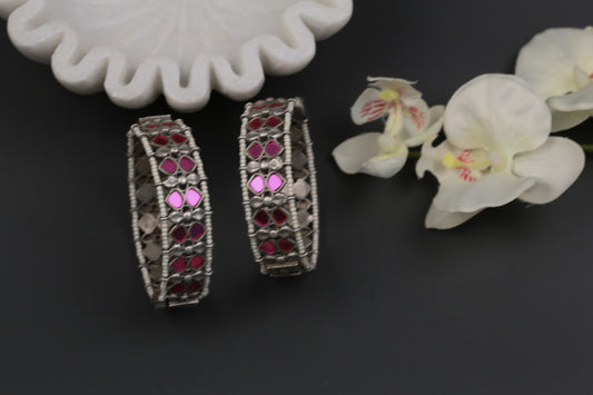 Rajasthani Glass Bangles -Pink( 2.4 openable)